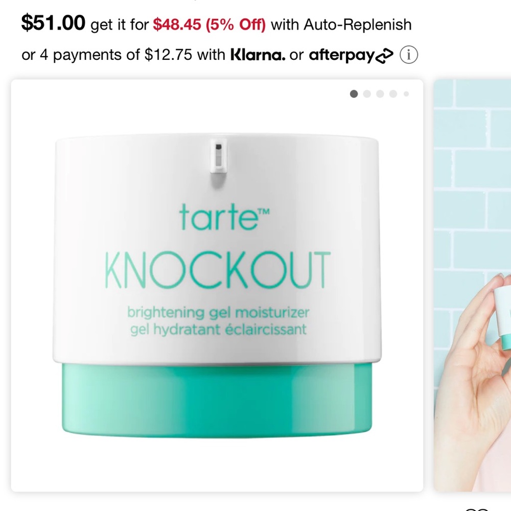 Brand new tarte knockout brightening gel moisturizer